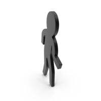 Plastic Stickman Walk Pose Black PNG & PSD Images