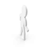 Plastic Stickman Walk Pose White PNG & PSD Images