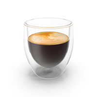 Coffee In Double Glass Cup PNG & PSD Images