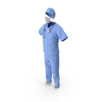 Dr Dress Scrub Suit for Man with Mask PNG & PSD Images