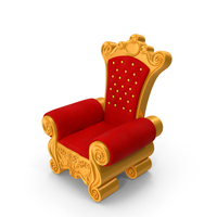 Santa Throne Chair In Red Velvet And Gold Frame PNG & PSD Images