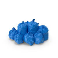 Tied Closed Blue Plastic Rubbish Bags PNG & PSD Images