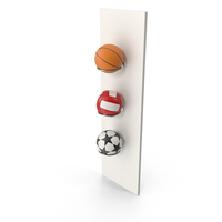 Wall Mounted Holder With Volleyball, Basketball And Soccer Ball PNG & PSD Images