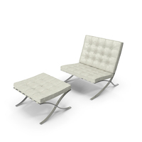 Barcelona Chair And Puff PNG & PSD Images