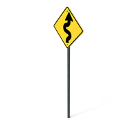 Winding Road Sign PNG & PSD Images