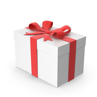 White & Red Gift Box PNG & PSD Images