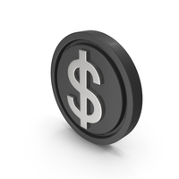Dollar Symbol Silver and Black PNG & PSD Images