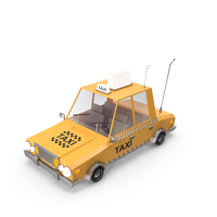 Cartoon Taxi Low Poly PNG & PSD Images