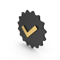 Black And Gold Check Mark Icon PNG & PSD Images