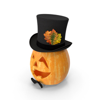 Halloween Pumpkin With Hat Dark PNG & PSD Images