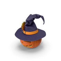 Halloween Pumpkin with Hat Dark PNG & PSD Images