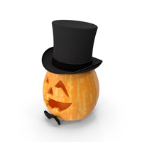 Halloween Pumpkin with Hat Dark PNG & PSD Images