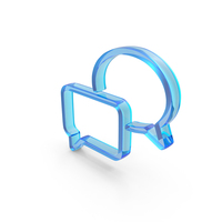 Chat Bubble Icon Glass PNG & PSD Images
