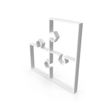 Three Puzzle Outline Symbol PNG & PSD Images