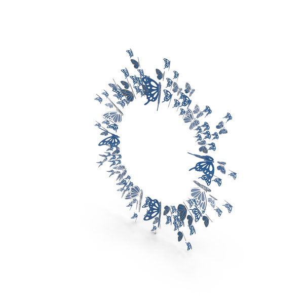 Blue Frame Butterfly PNG & PSD Images