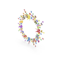 Colorful Frame Butterfly PNG & PSD Images