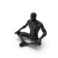 Black Abstract Mannequin Sitting In Butterfly Pose PNG & PSD Images