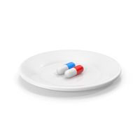 Blue & Red Pills In A Plate PNG & PSD Images