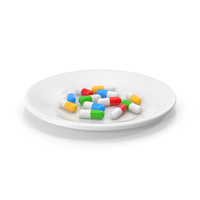 Colorful Pills In A Plate PNG & PSD Images