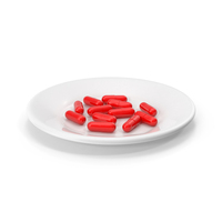 Red Pills In A Plate PNG & PSD Images