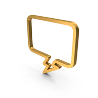 Gold Speech Bubble Icon PNG & PSD Images
