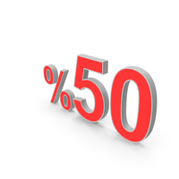 Fifty Percents Discount Red. PNG & PSD Images