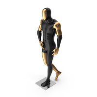 Black Male Mannequin With Gold Face PNG & PSD Images