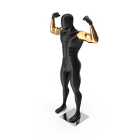 Black Male Mannequin With Golden Hands PNG & PSD Images