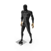 Black Male Mannequin With Golden Palms Of Hands PNG & PSD Images