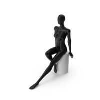 Female Abstract Mannequin Sitting On A Stool PNG & PSD Images