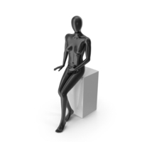 Female Black Mannequin In Sits Pose PNG & PSD Images
