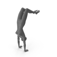 Female Gray Mannequin Stands On Hands PNG & PSD Images