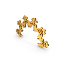 Gold Semi Circular Designer Frame Symbol PNG & PSD Images