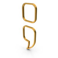 Gold Semicolon Outline Icon PNG & PSD Images