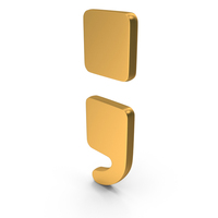 Gold Semicolon Icon PNG & PSD Images