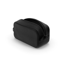 Open Cosmetic Bag Leather Black PNG & PSD Images