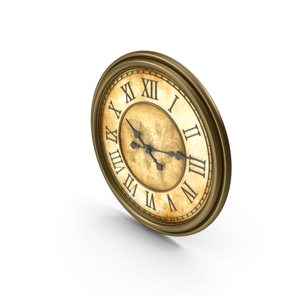 Brass Vintage Clock PNG & PSD Images