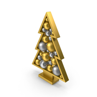Decorative Christmas Tree Gold PNG & PSD Images