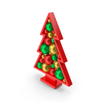Decorative Christmas Tree Red PNG & PSD Images