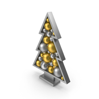 Decorative Christmas Tree Silver PNG & PSD Images