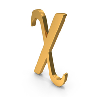 Gold Greek Alphabet Chi Icon PNG & PSD Images