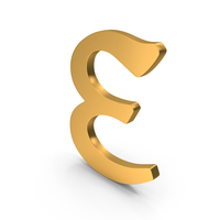 Gold Greek Alphabet Epsilon Icon PNG & PSD Images