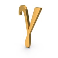 Gold Greek Alphabet Gamma Icon PNG & PSD Images