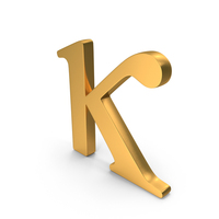 Gold Greek Alphabet Kappa Icon PNG & PSD Images