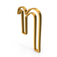 Gold Greek Alphabet Eta Outline Icon PNG & PSD Images
