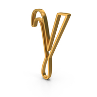 Gold Greek Alphabet Gamma Outline Icon PNG & PSD Images