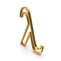 Gold Greek Alphabet Lambda Outline Icon PNG & PSD Images