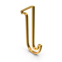 Gold Greek Alphabet Lota Outline Icon PNG & PSD Images