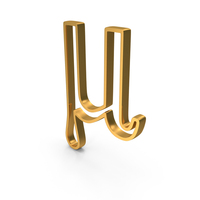 Gold Greek Alphabet Mu Outline Icon PNG & PSD Images