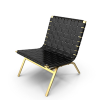 Accent Chair Leather Black PNG & PSD Images